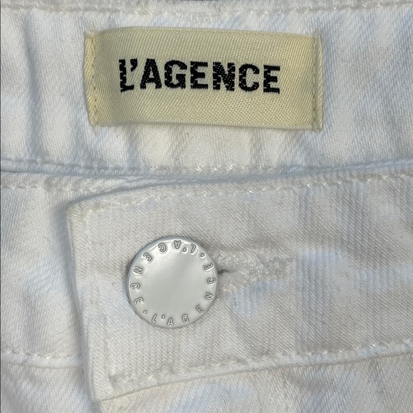 New L’Agence Cody High Waist Barrel Leg Rodeo Jeans Blanc White Sz 26 - Picture 7 of 13